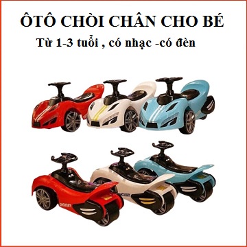 Ô tô Chòi Chân Cho Bé Từ 1-3 Tuổi,Có Nhạc Có Đèn,Nhựa PP An Toàn Cho Bé
