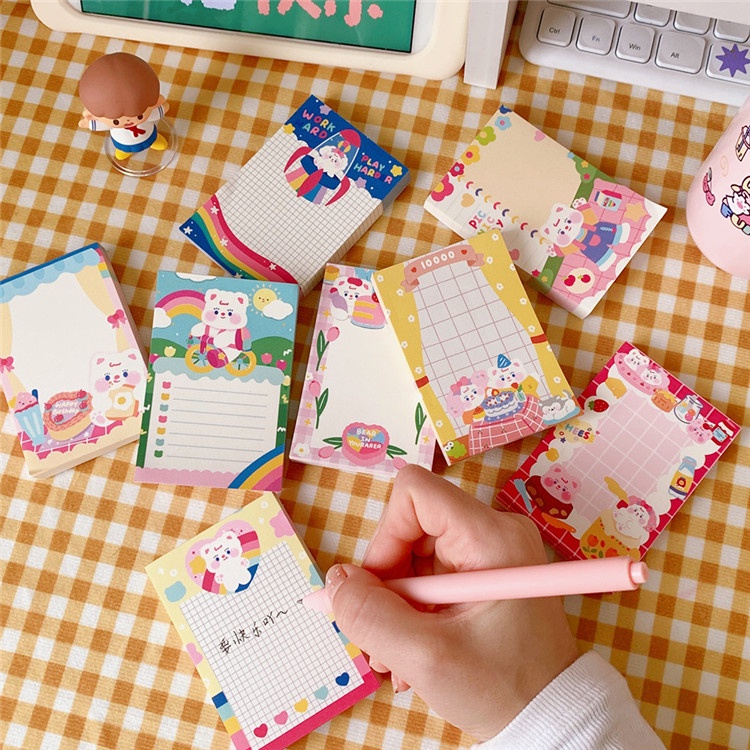 Note Pad Memo Pad Hoạt Hình Blushed Poodle Cún Má Hồng (100 tờ)