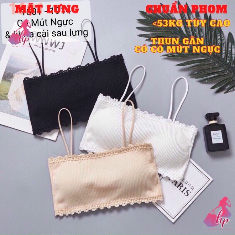 Áo ngực bra hai dây nữ viền ren croptop ôm body có đệm mút ngực khóa cài lưng sexy sang chảnh -BIKINI01