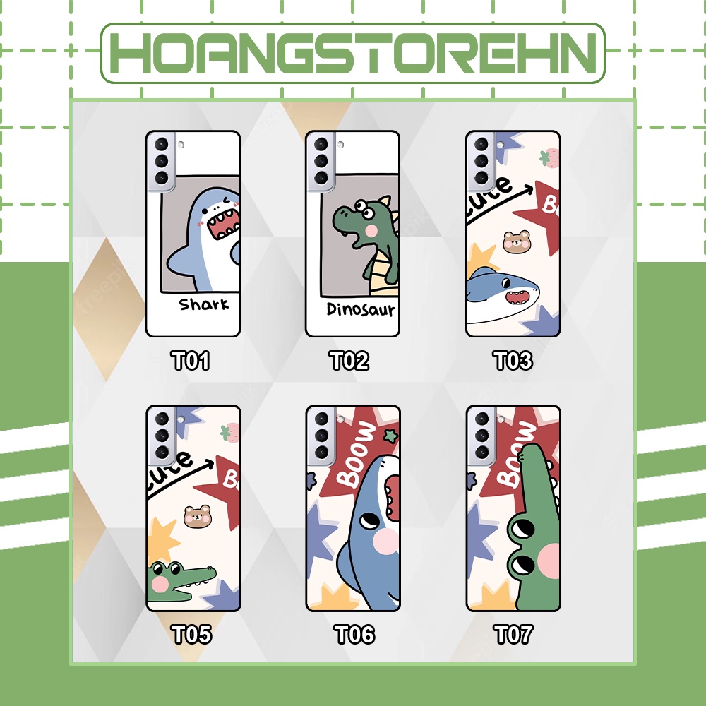 Ốp lưng Samsung S21 5G / S21 Plus 5G / S21+ 5G / S21 Ultra 5G / S21 FE in hình cá mập,khủng long dễ thương (T01 - T06)