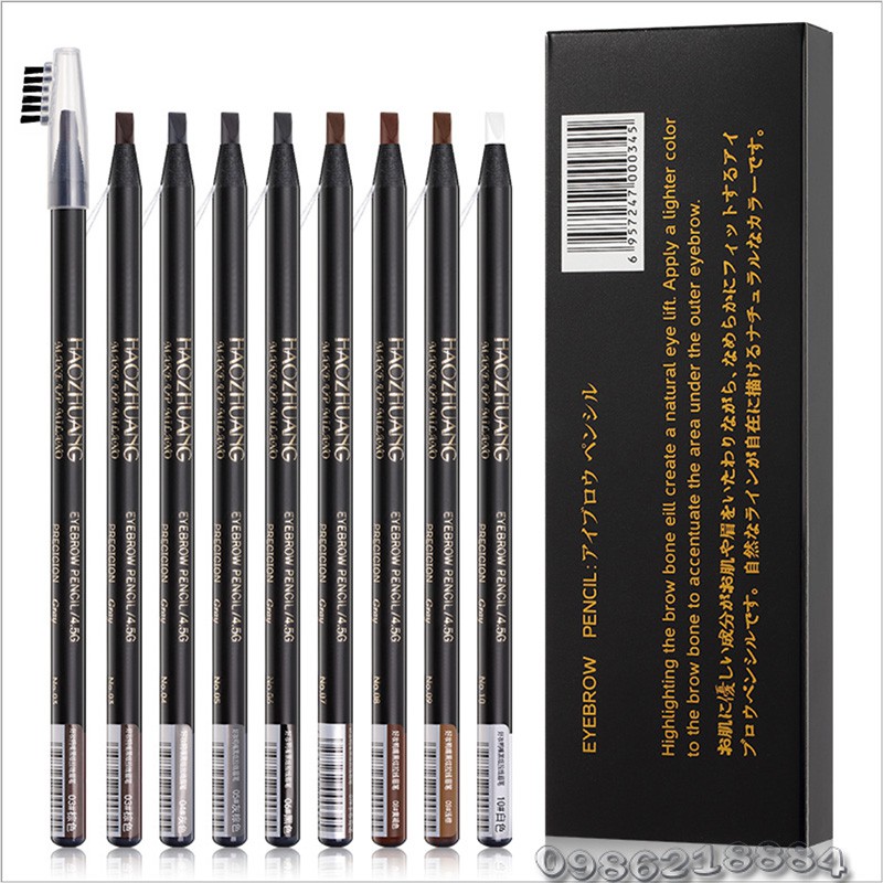 Chì xé kẻ mày cao cấp Haozhuang Make Up Milano Eyebrow Pencil siêu mịn bền màu HEP1 | BigBuy360 - bigbuy360.vn