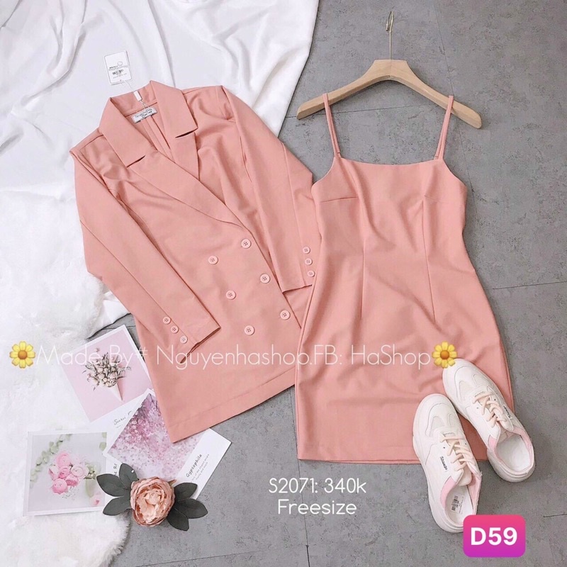 SET ÁO KHOÁT VEST + VÁY 2 DÂY