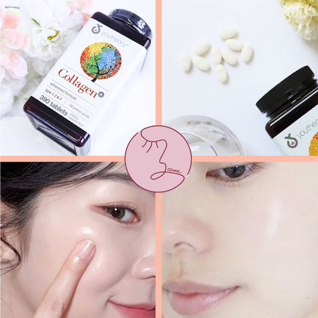 [Bill Mỹ - Mẫu mới] Viên Uống Youtheory Collagen Advanced 390 Viên Type 1 2 3 Chính Hãng