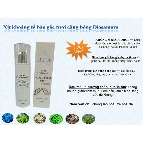  Xịt khoáng Tế Bào Gốc Siêu Cấp Ẩm R.HA Laksmira Real Hyaluronic Plant Steam Mist | BigBuy360 - bigbuy360.vn