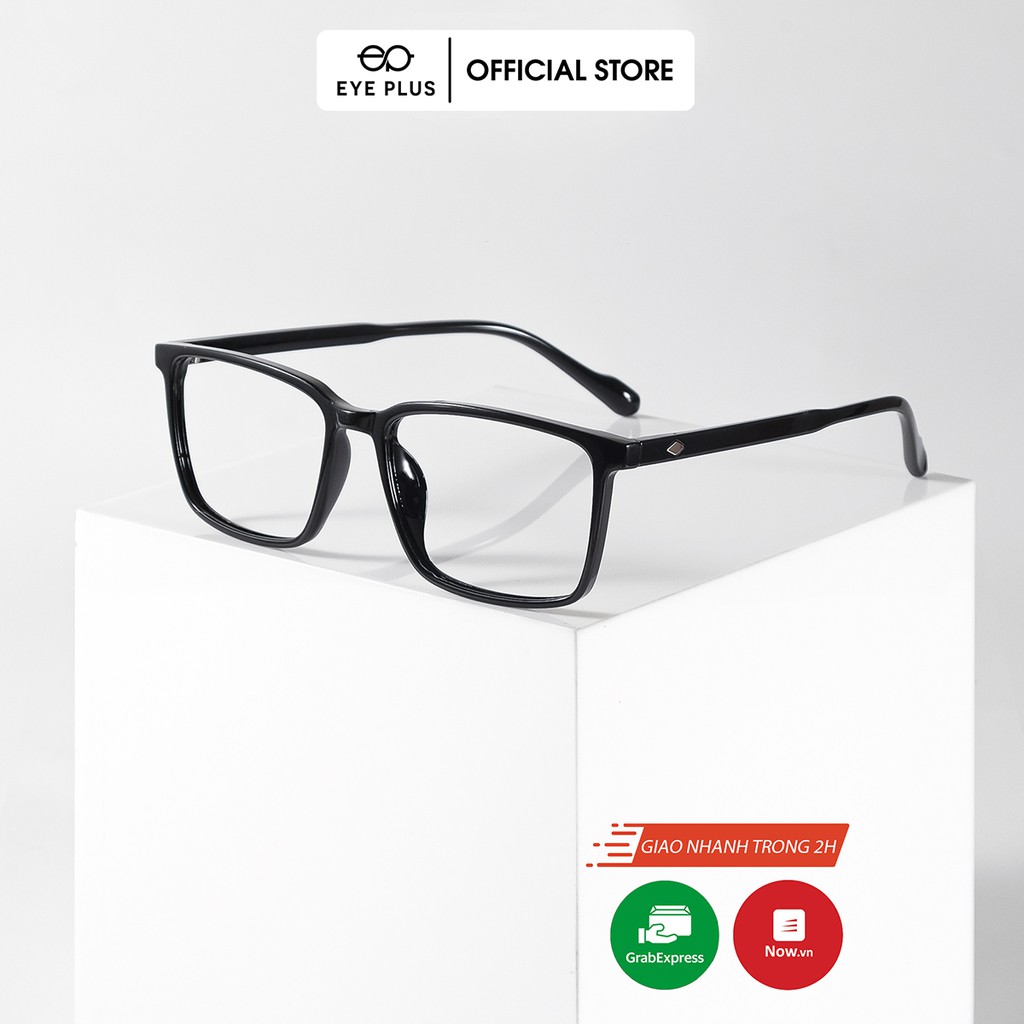 Gọng kính cận nam nữ thời trang EYE PLUS nhựa dẻo dáng vuông to phối hình trám N240-038 | BigBuy360 - bigbuy360.vn