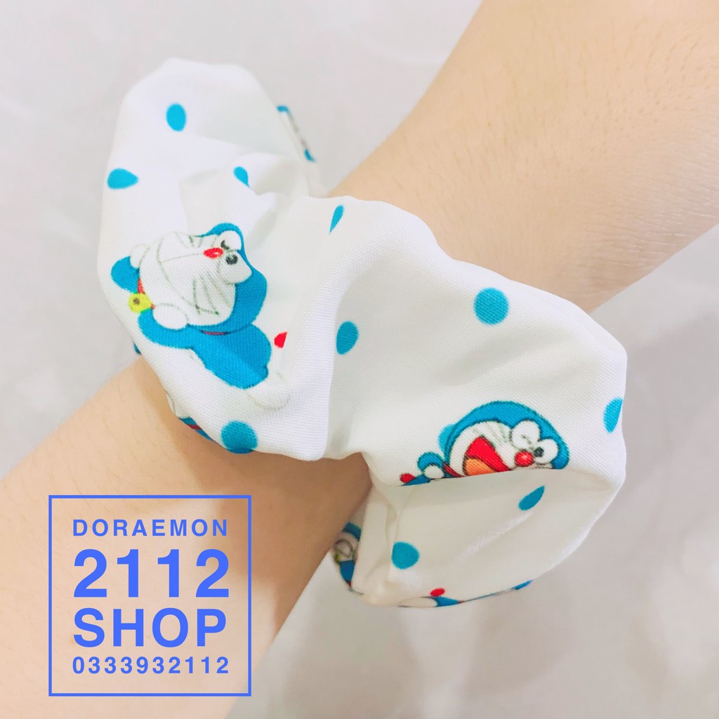 Hot Trend scrunchies cột tóc kiêm vòng đeo tay Doraemon
