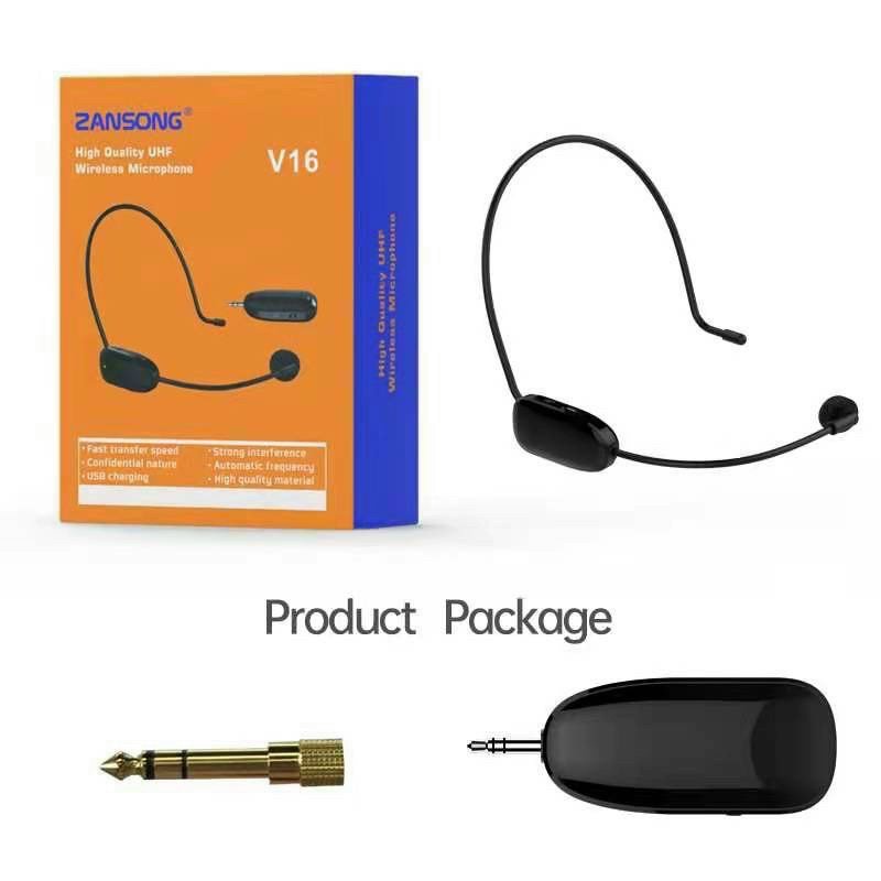 Micro Không Dây Đeo Tai Zansong V16. Thiết Kế Cao Cấp, Đẹp Chắc Chắn, Dễ Dàng Sử Dụng. Bảo Hành 12 Tháng.