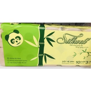 Giấy vệ sinh tre Silkwell siêu dai siêu mịn 10 cuộn có lõi