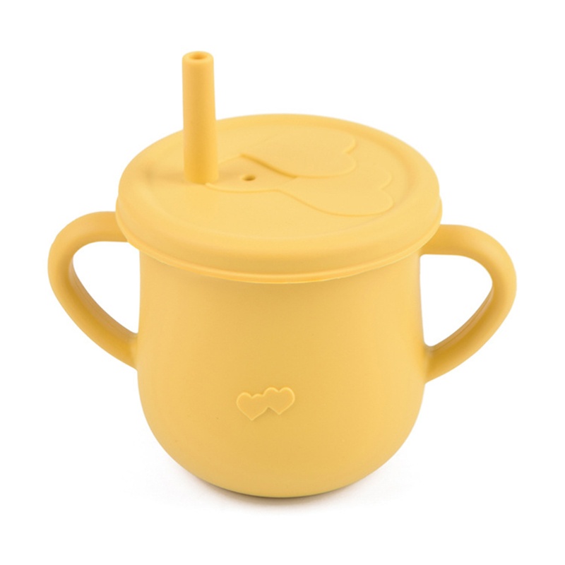 Cốc Tập Uống Nước Có Tay Cầm Và Ống Hút Bằng Silicone Cho Bé