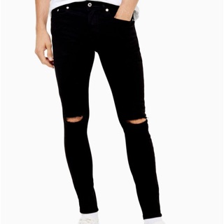 Quần Jeans nam "Topman Double Knee Rip Super Spray On"
