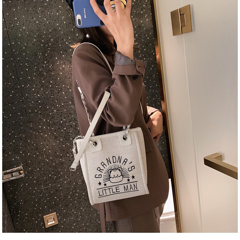 Túi xách IELGY vải canvas đeo vai thời trang mùa hè