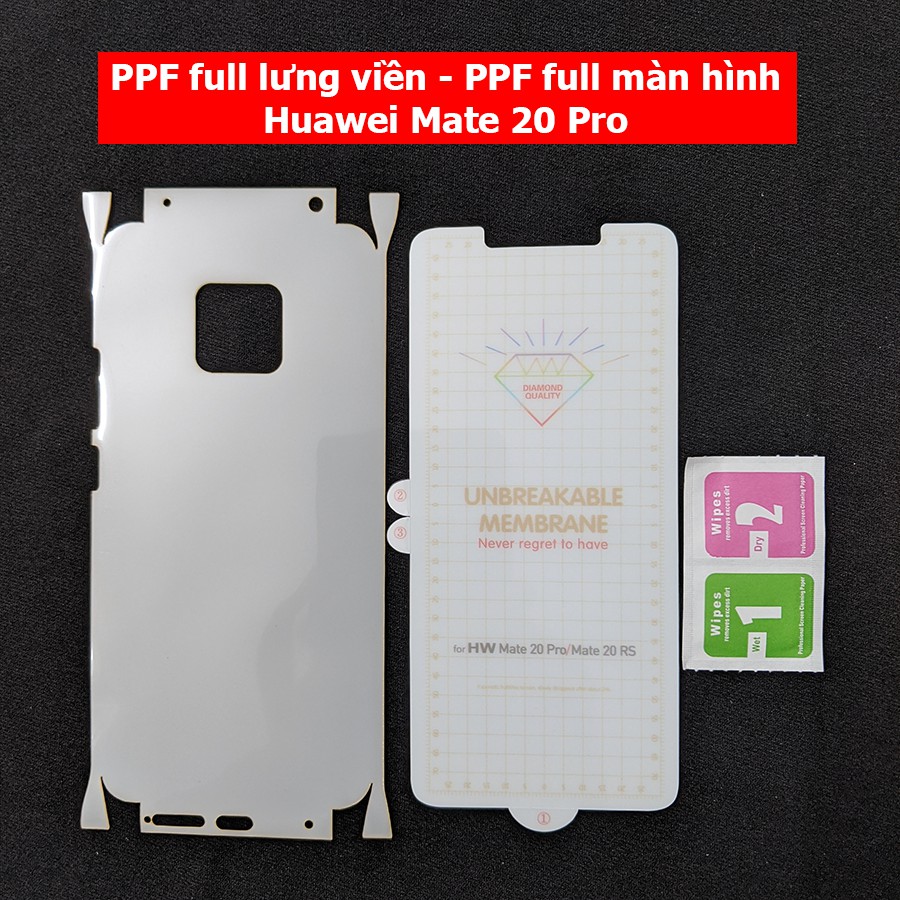 Miếng dán chống xước PPF full màn hình full lưng viền Mate 20 Pro