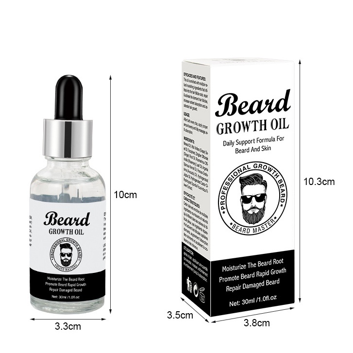 Tinh dầu dưỡng Beard Growth Oil kích thích mọc râu tóc lông mày dưỡng ẩm mềm mịn dành cho nam 30ml