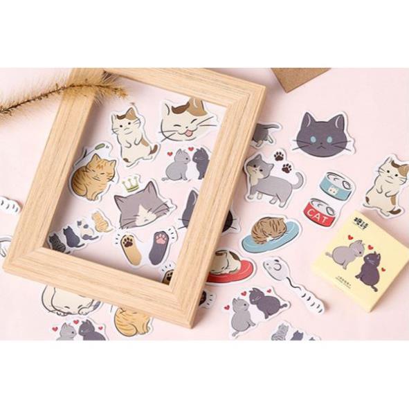 Bộ 46 Sticker Mèo Xinh Hàn Quốc dán trang trí E44