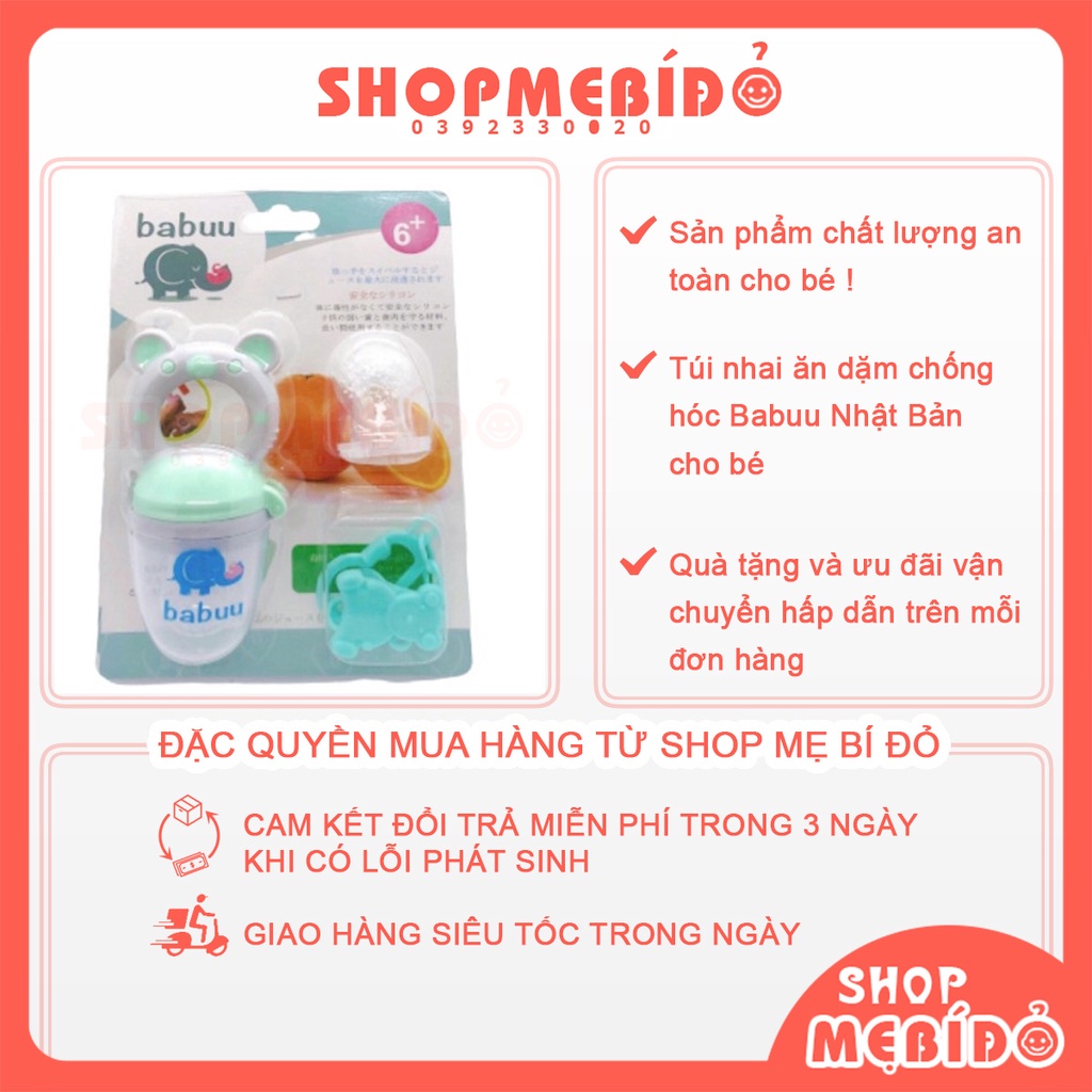 [CHÍNH HÃNG] Túi Nhai Ăn Dặm Chống Hóc BABUU Nhật Bản Cho Bé