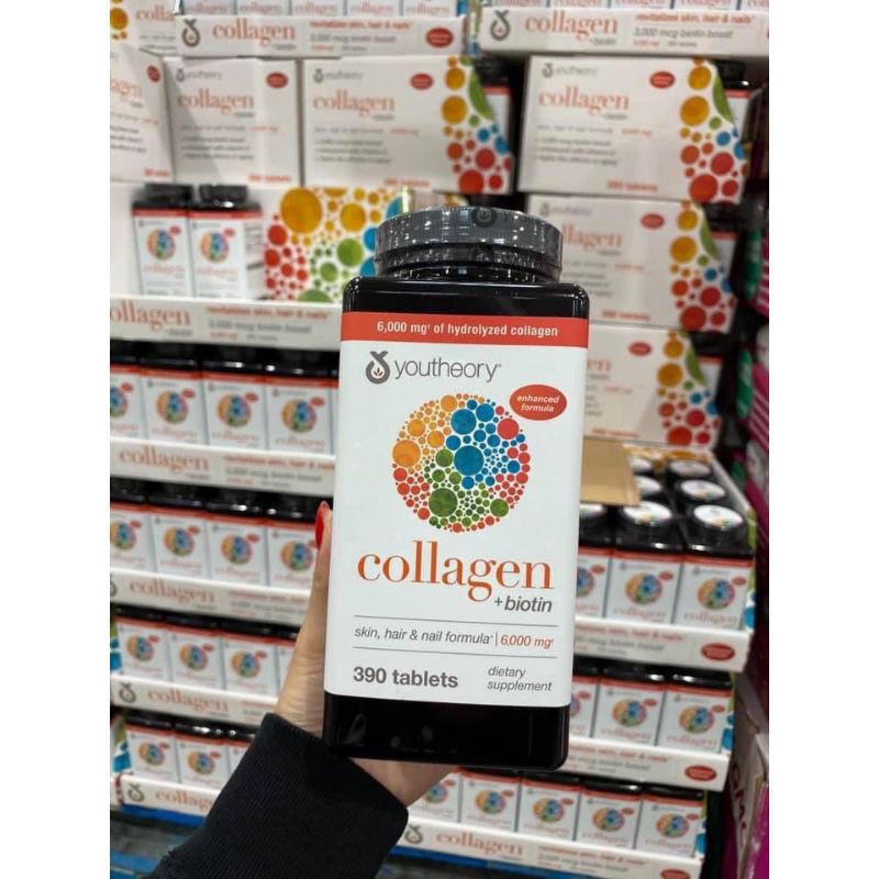Viên Uống Collagen Youtheory +BIOTIN mỹ 390 viên