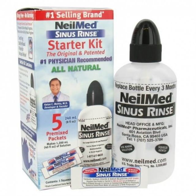 Bình rửa mũi Neilmed (kèm 5 gói muối)