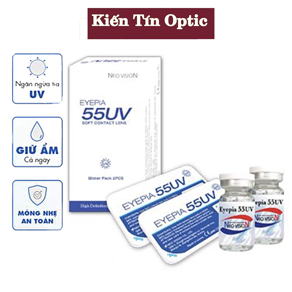 Contact Lens Kính áp tròng Kính giãn tròng NeoVison cận thị không màu 3 tháng, chống tia UV400.