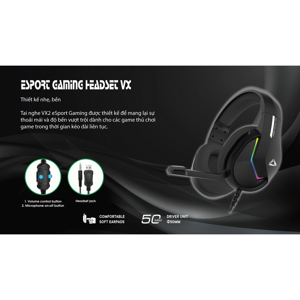 Tai nghe chụp tai Headphone ESPORT GAMING VX2/VX3 7.1 GH6 Plus có mic đàm thoại Gaming/Học online