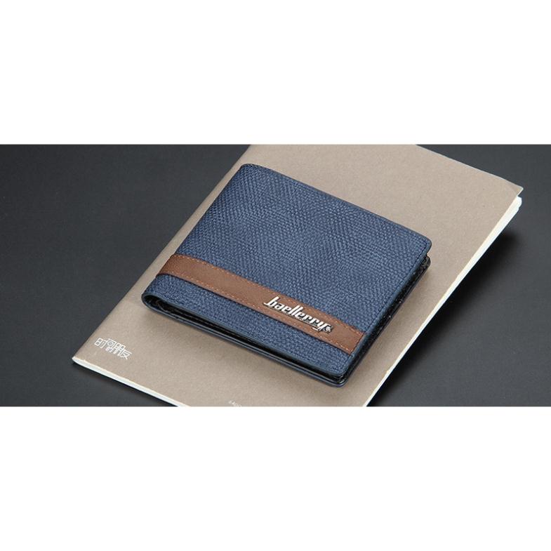 Bóp ví da nam Baellerry cao cấp kiểu dáng ví ngang dập nổi  nhiều ngăn đựng thẻ giấy tờ