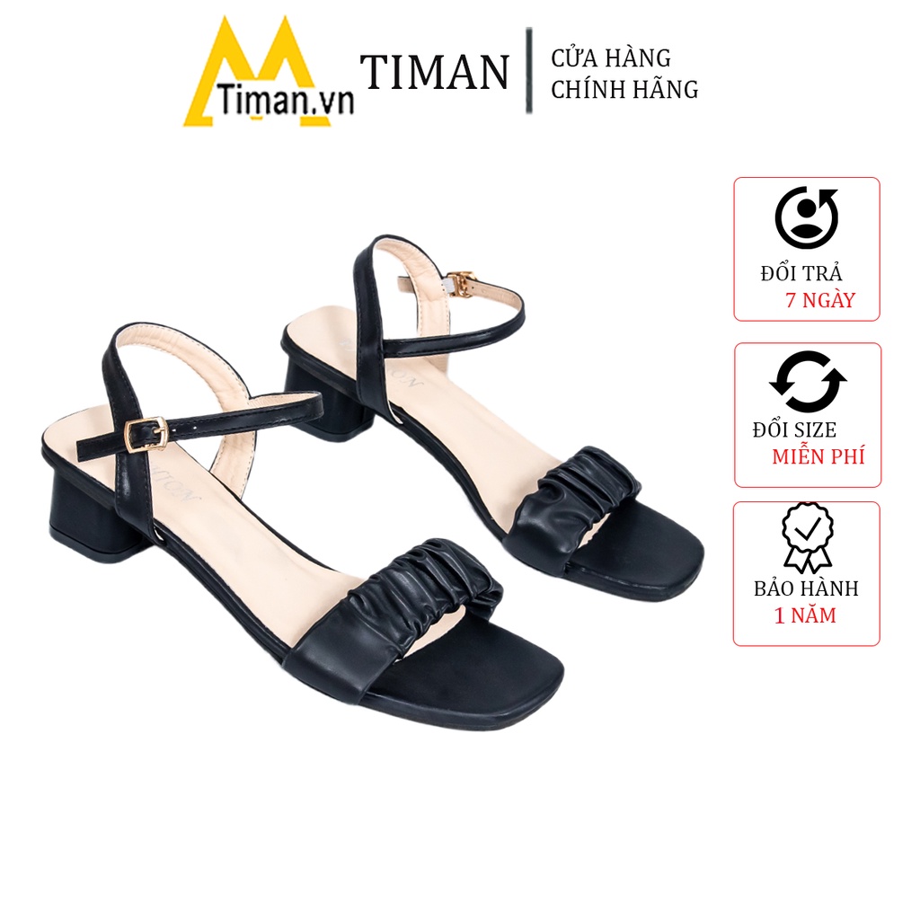Giày sandal nữ 3cm quai mảnh TIMAN TD16 êm chân thoải mái tôn dáng bảo hành 1 năm
