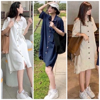 Đầm váy freesize sm lệch tà viền chỉ 3 màu