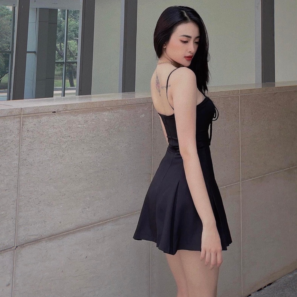 Đầm Body 2 dây Sexy TIBU, Đầm dự tiệc đuôi cá đi chơi Dáng Ôm Hở Lưng Gợi Cảm cực xinh