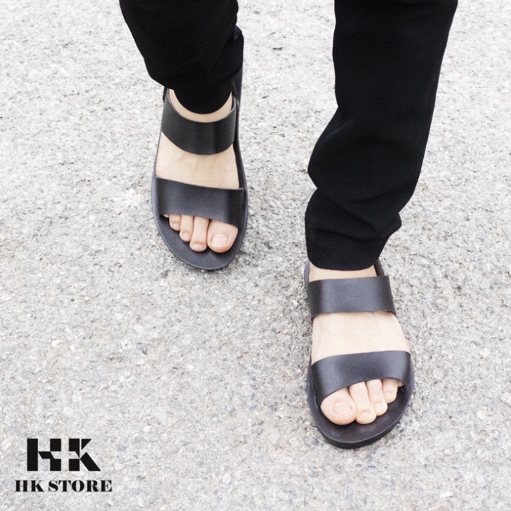 Dép sandal nam 2 quai  HK STORE  hàng chính hãng da bò nguyên miếng cực đẹp - có bảo hành đầy đủ, phù hợp mọi lứa tu