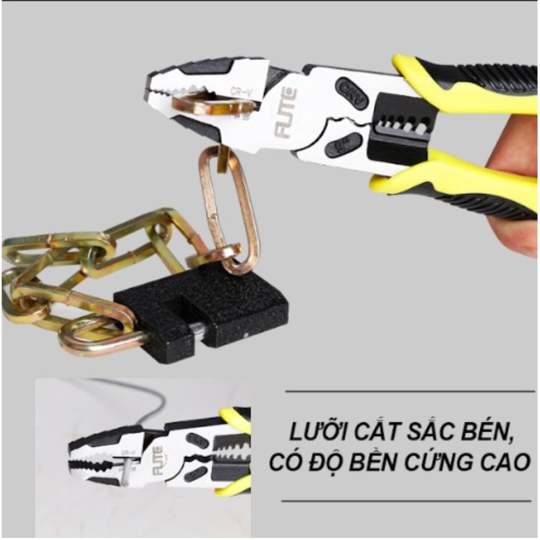 Kìm, Kiềm Cộng lực CR-V 5 in 1- FUTE Nhật Bản - Kim Điện Đa Năng Trợ Lực Cắt Kim Loại