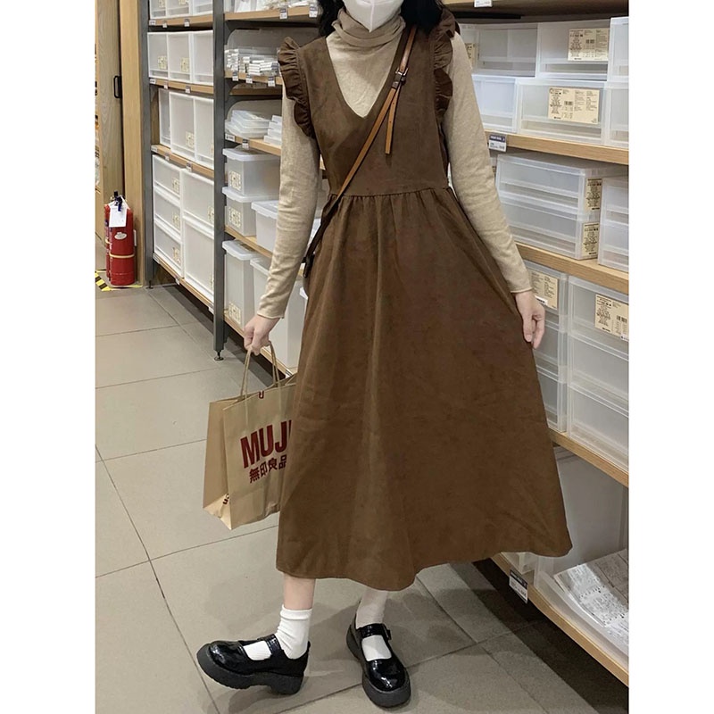 Váy Yếm Da Lộn Dáng Dài Hàng Quảng Châu Loại 1 M2140-Teen 888