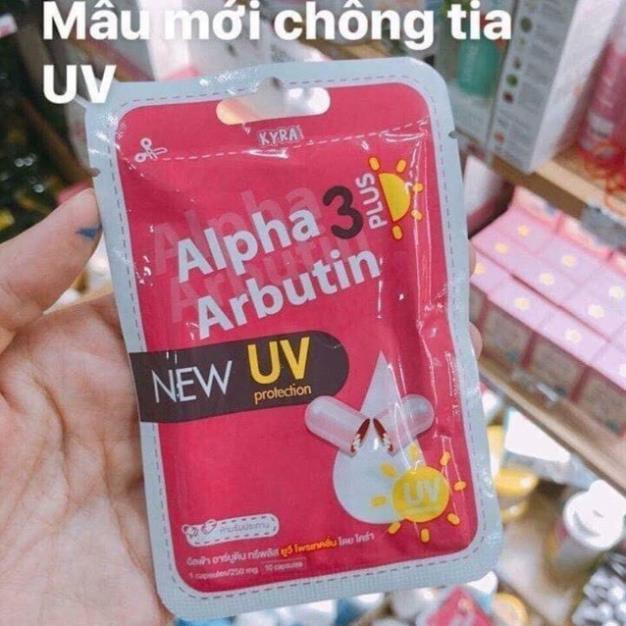 Vĩ 10 viên trộn trắng da chống nắng Alpha Arbutin 3 Plus UV (Chống nắng)