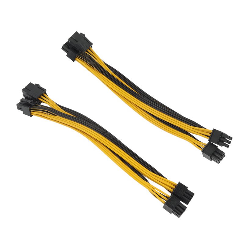 Set 2 cáp chuyển đổi 6Pin Female sang 3 6P Male PCI Express 20cm | BigBuy360 - bigbuy360.vn
