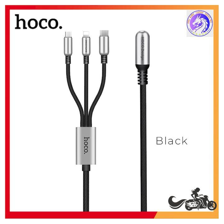 CÁP SẠC NHANH CHÍNH HÃNG HOCO U17 3 ĐẦU LIGHTNING, MICRO, TYPE-C DÀI 1M5