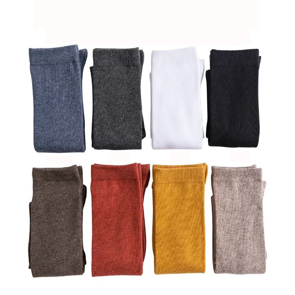 Vớ cotton cổ cao co giãn giữ ấm nhiều màu sắc thời trang cho nữ