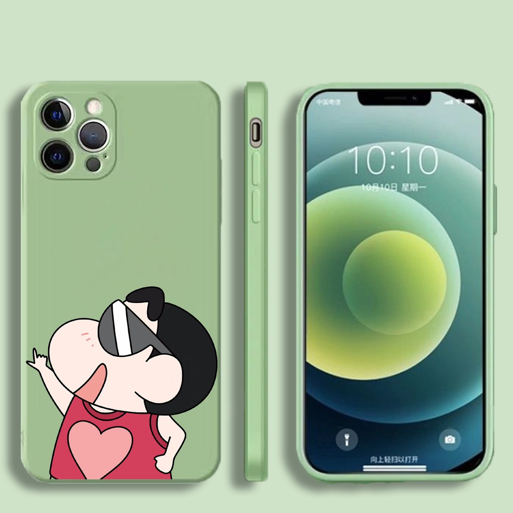 Ốp Điện Thoại Silicone Chống Sốc In Hình Cậu Bé Bút Chì Cho iPhone 13 / 12 / 11