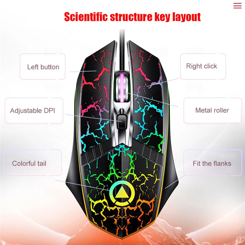 NNSL Wired Gaming Mouse USB Optical Gamer Mouse Ergonomic Mice 4 Buttons 2400DPI Computer Programmable Mouse For PC