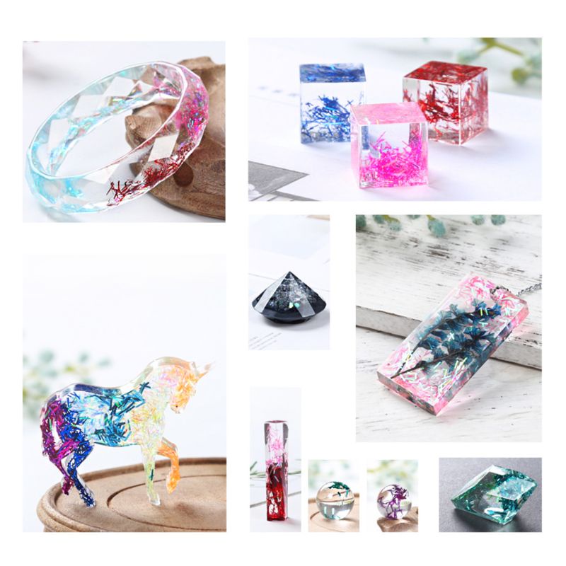 Set 12 Sợi Lụa Mini Nhiều Màu Sắc Trang Trí Resin Handmade - Carbon - Đính Móng Nghệ Thuật