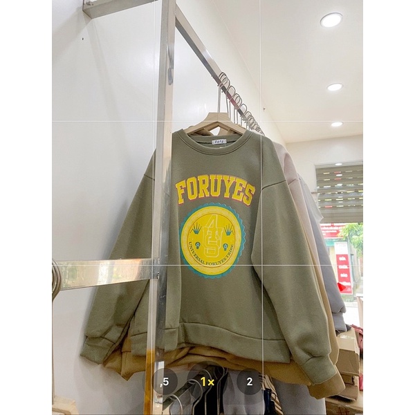 Áo Nỉ Sweat Nữ tay bồng form rộng, Áo hoodie United States chất nỉ bông cá tính Ulzzang