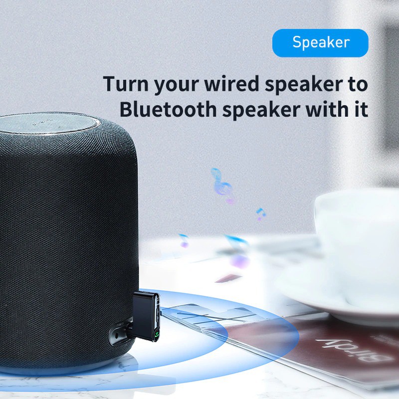 Bộ Thu Bluetooth 5.0 Baseus DC5V Cho AUX 3.5mm AUX Trên Xe Hơi Đàm Thoại Rảnh Tay ( Tích Hợp Mic Chất Lượng Cao)