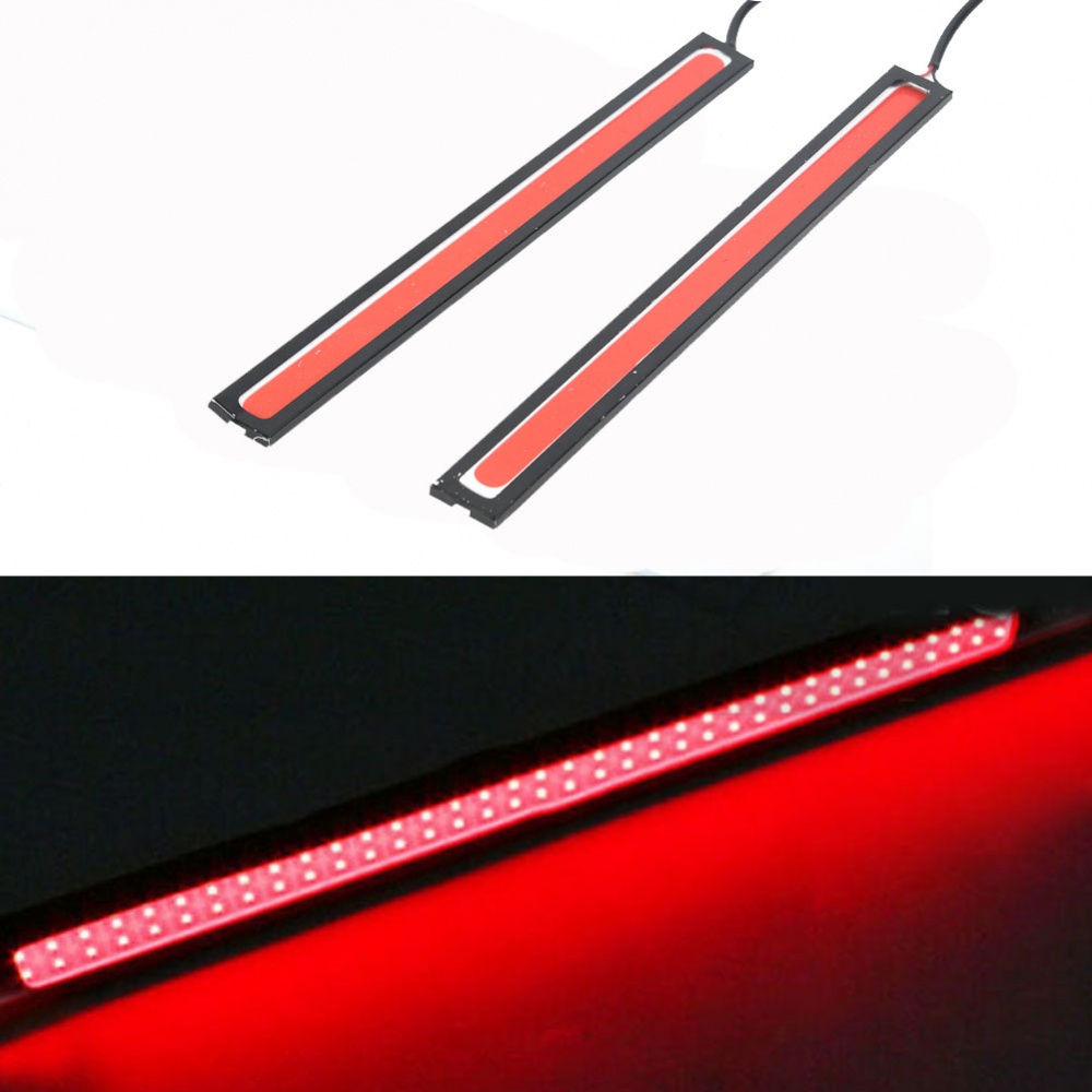 Bộ 2 Dây Đèn LED COB Chống Nước Màu Đỏ 17cm 12V Cho Xe Hơi