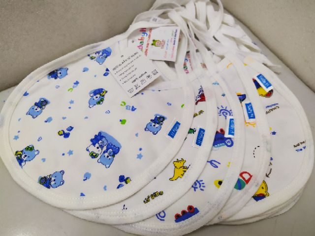 Yếm ăn dặm 2 lớp cotton cho bé