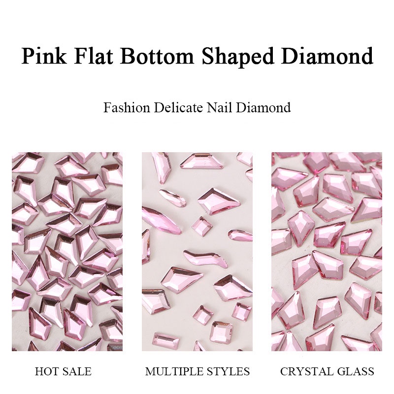 Phụ Kiện Đá Trang Trí Móng Tay Hình Dạng Đặc Biệt Màu Hồng Sáng DIY