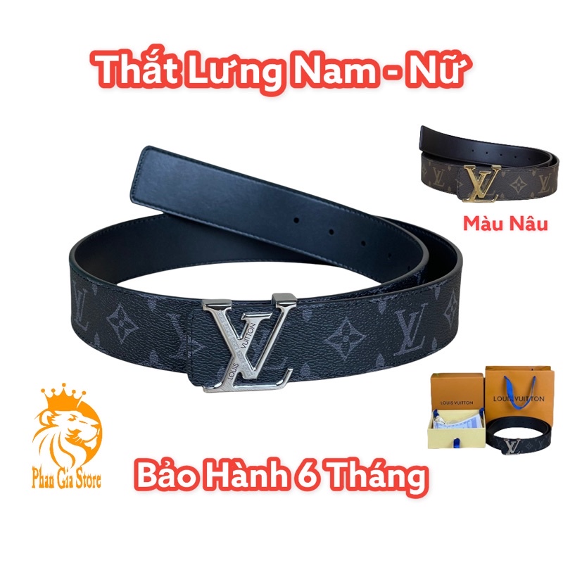 Thắt Lưng Nam Nữ Cao Cấp Mặt Chữ LV Size 3.5cm Da Bò Mềm Hàng Fullbox