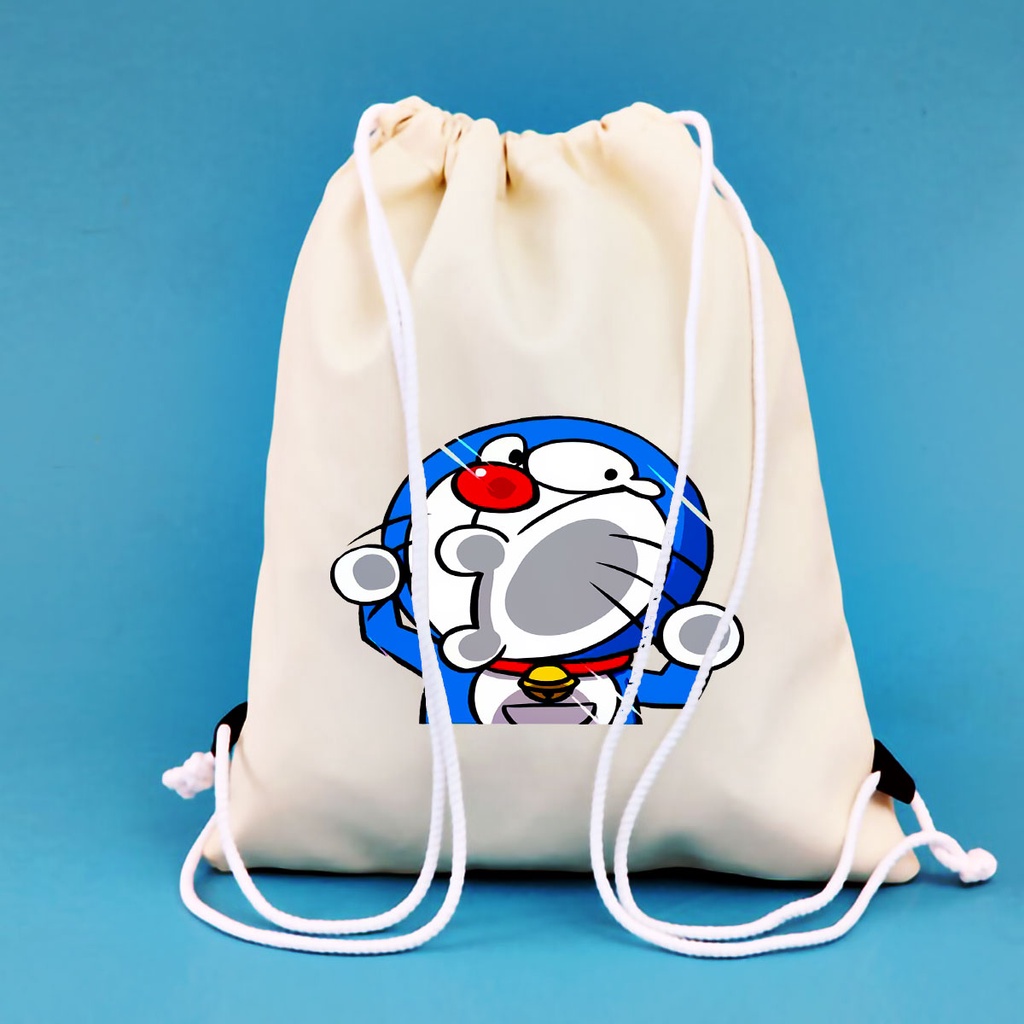 BALO MINI DORA MÈO MÁY VUHUYENSTORE DÂY RÚT UNISEX CHẤT CANVAS THỜI TRANG CUTE XINH ĐẸP TIỆN ÍCH DẠO PHỐ DU LỊCH