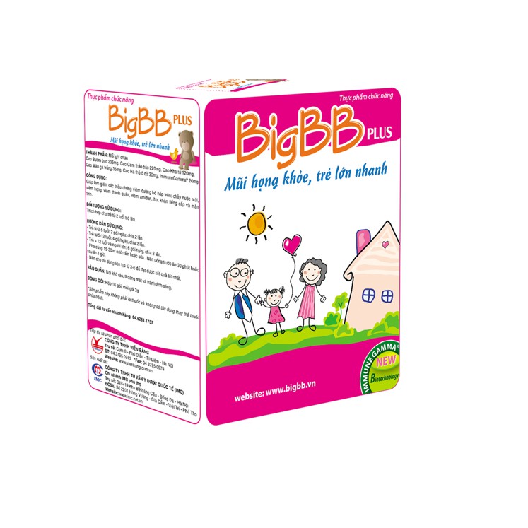 HÀNG CHÍNH HÃNG Cốm BigBB Plus (Hồng) - Mũi họng khỏe, trẻ lớn nhanh