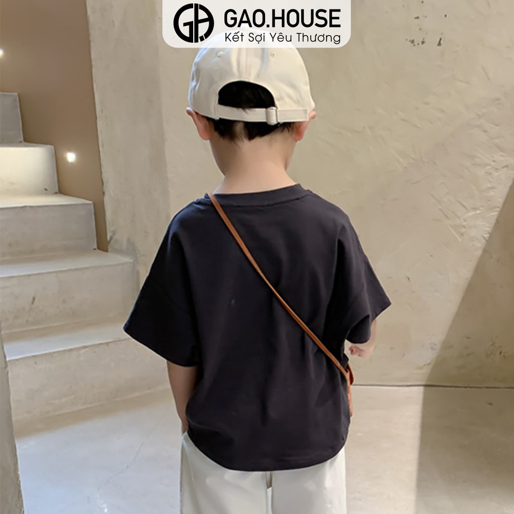 Áo thun bé trai Gạo House cotton 4 chiều cổ tròn cộc tay chữ dashing(T22)