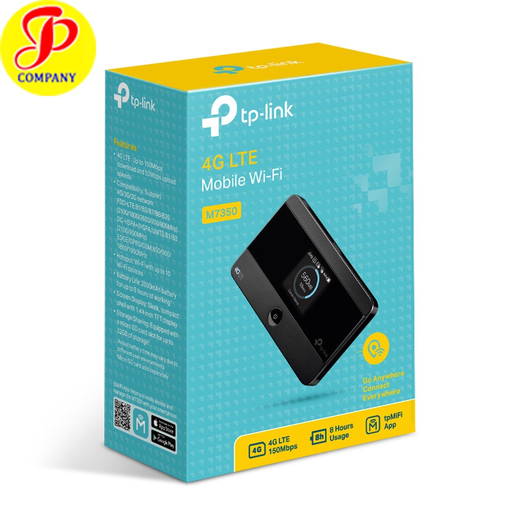 Bộ Phát Wifi Di Động 4G LTE TP-Link M7350 V5 (1 băng tần 2.4GHz)