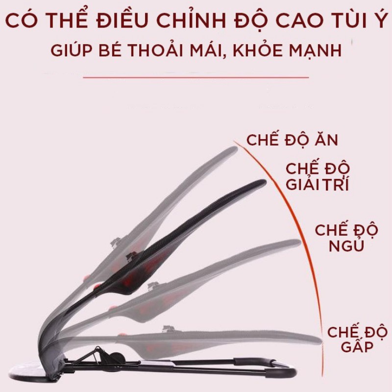 Ghế rung cho bé đa năng bập bênh - nhún theo chuyển động có đồ chơi cho trẻ ngủ loại chữ A cao cấp 108