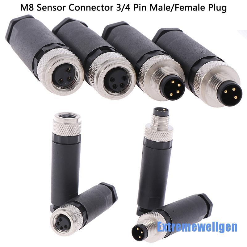 Đầu Nối Cảm Biến 1pc M8 3 / 4 Pin Male / Female 0318 | BigBuy360 - bigbuy360.vn
