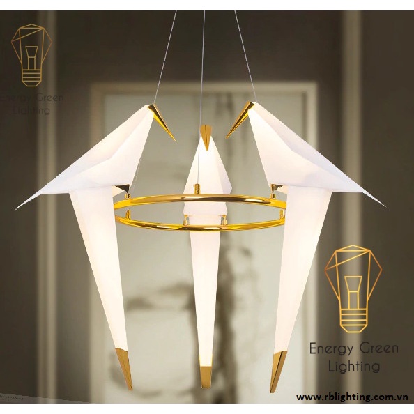 Đèn thả trang trí Energy Green Lighting hiện đại hình chim cao cấp phong cách Origami ( 3 chim )